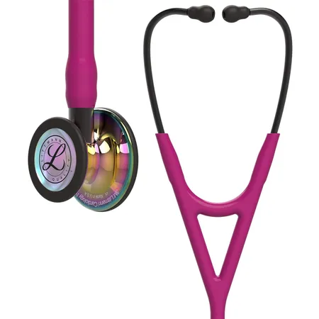 Stethoscope, High Polish Rainbow-Finish Chestpiece, Raspberry Tube, Smoke Stem and Smoke Headset, 27" Ea
